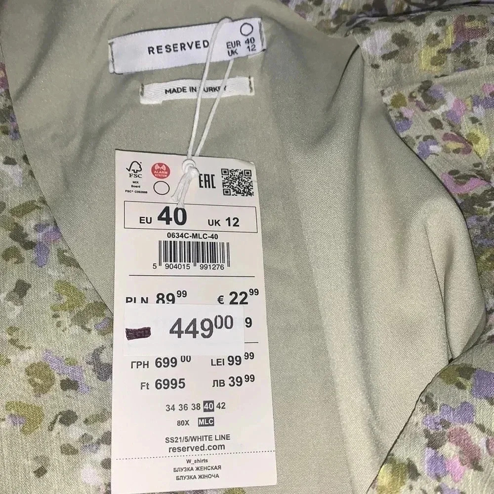 Reserved Womens V Neck Short Sleeve Blouse size 10 - Picture 8 of 12
